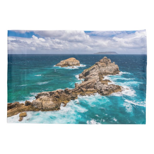 Pointe des Chateaux, Grande-Terre, Guadeloupe #2 Pillow Case (Back)