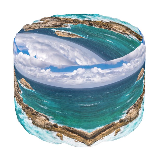 Pointe des Chateaux, Grande-Terre, Guadeloupe #2 Pouf (Angled Front)