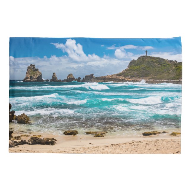 Pointe des Chateaux, Grande-Terre, Guadeloupe Pillow Case (Back)