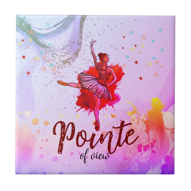 Pointe of View | Ballet for Girls Ceramic Tile (Front)