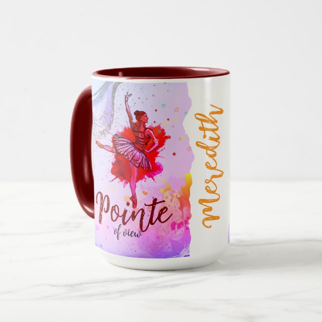Pointe of View | Custom Ballet Dancer Name Mug (Front Left)