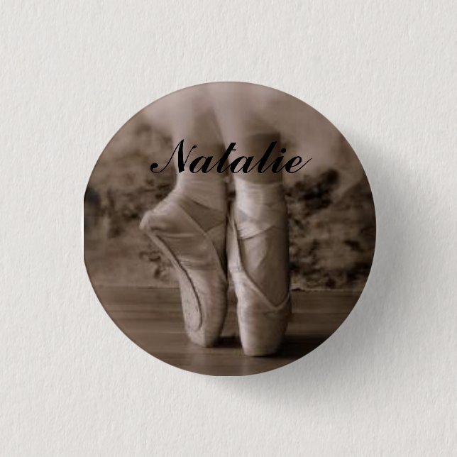 Pointe Shoe - Natalie Pinback Button (Front)