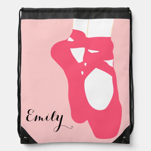 Pointe Shoes Drawstring Bag (Front)