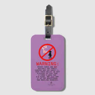 Pointe Shoes Warning Lavender Card Slot Luggage Tag