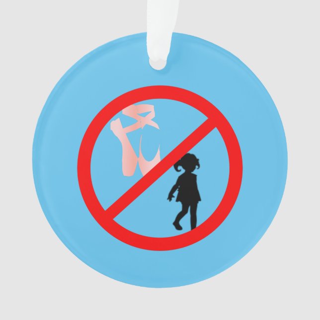 Pointe Shoes Warning Sky Blue Acrylic Ornament (Front)