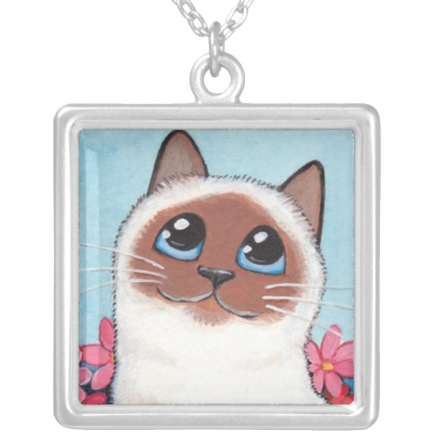 Pointed Birman Cat | Cat Art Pendant (Front)