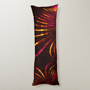 Pointed brownish curves from pink to fire color body pillow
