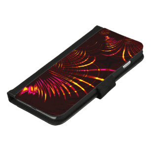 Pointed brownish curves from pink to fire color iPhone 8/7 plus wallet case