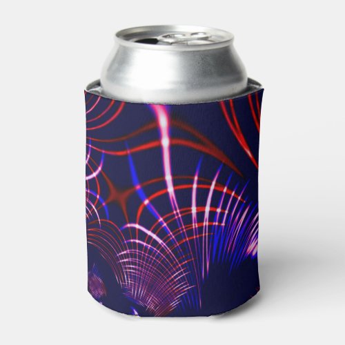 Pointed curves from blue to red and white Lilac Can Cooler