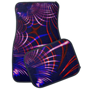 Pointed curves from blue to red and white. Lilac? Car Floor Mat
