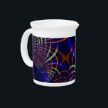 Pointed curves from lime green to coral and blue beverage pitcher<br><div class="desc">This image was original of lines one that I subjected to a 'waves' effect - in editor of image - and they became zig zag, plus a 'fractal' effect to repeat them and, changed the colors(replaced and extracted) originating many other 'versions', one of which I liked is this with blue,...</div>