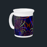Pointed curves from lime green to coral and blue beverage pitcher<br><div class="desc">This image was original of lines one that I subjected to a 'waves' effect - in editor of image - and they became zig zag, plus a 'fractal' effect to repeat them and, changed the colors(replaced and extracted) originating many other 'versions', one of which I liked is this with blue,...</div>
