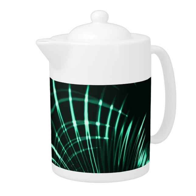 Pointed curves in mix of jungle green and neo mint teapot (Right)