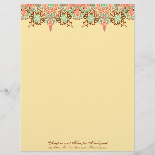 Pointed Intricate Arabesque, letterhead (Front)