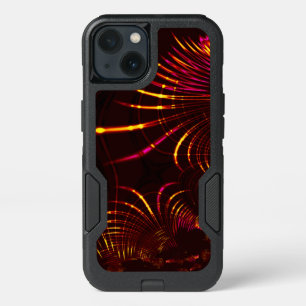 Pointed light brown curves from pink to fire color iPhone 13 case