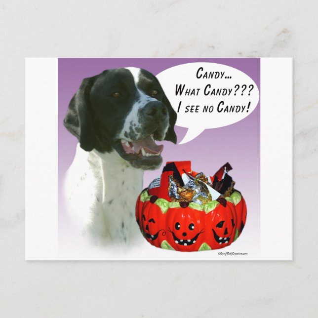 Pointer (blk)  Halloween Candy Postcard (Front)