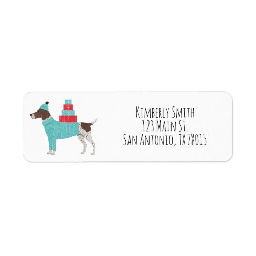 Pointer Christmas Return Address  Label