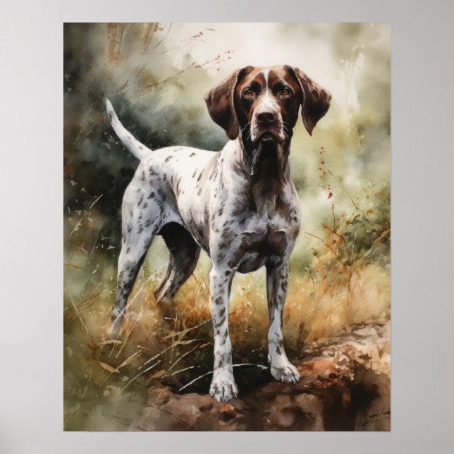 Pointer Dog Art Print Poster (Front)