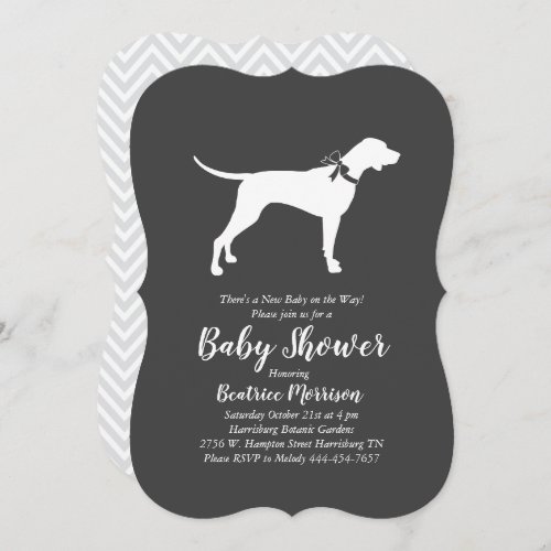 Pointer Dog Baby Shower Neutral Invitation