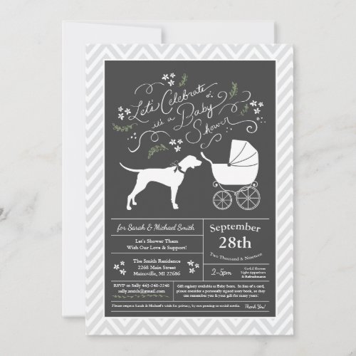 Pointer Dog Baby Shower Neutral Invitation