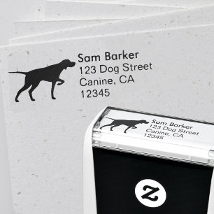 Pointer Dog Breed Silhouette Return Address Self-i Self-inking Stamp