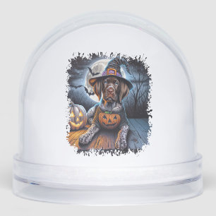 Pointer Dog Halloween Square Snow Globe