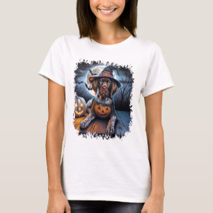 Pointer Dog Halloween Square T-Shirt