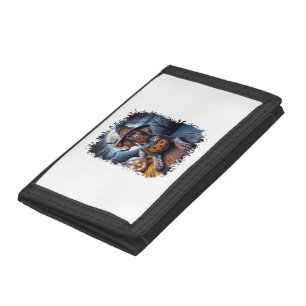 Pointer Dog Halloween Square Trifold Wallet