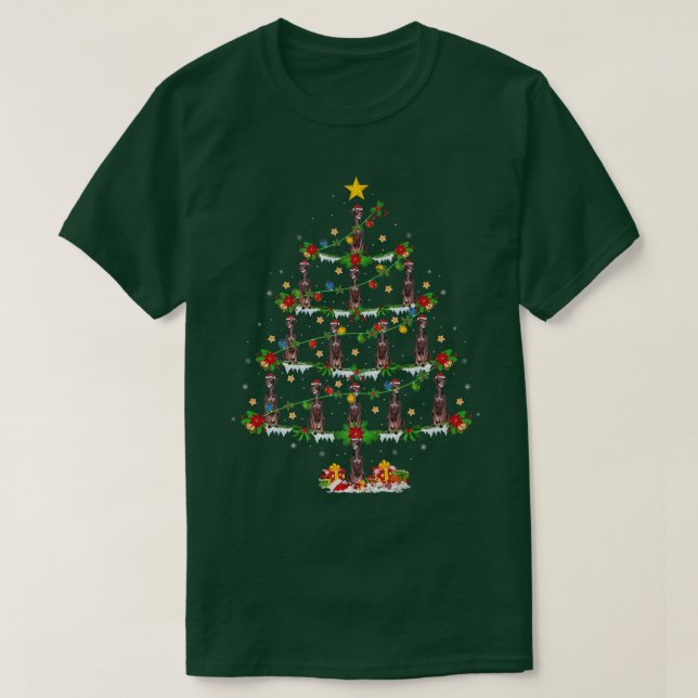 Pointer Dog Lover Xmas Lights Pointer Dog Christma T-Shirt (Design Front)