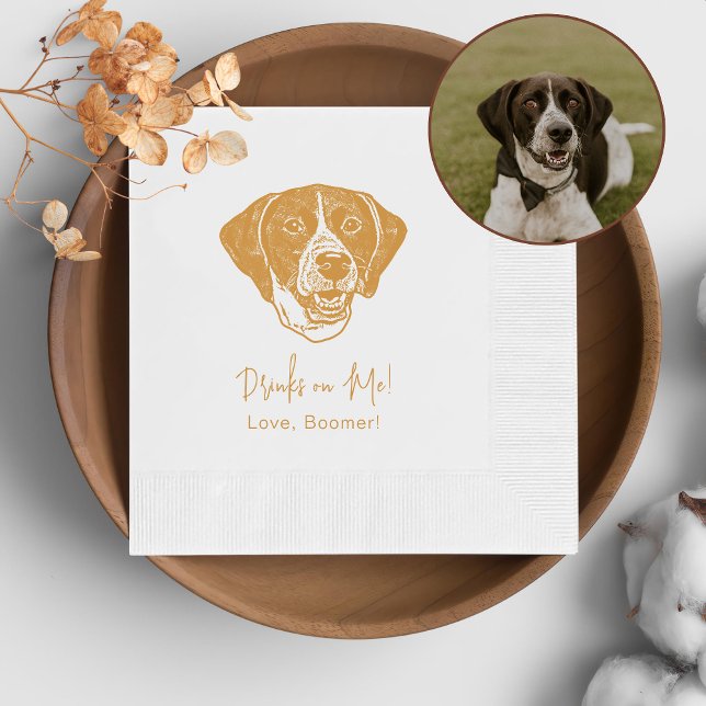 Pointer Dog Personalized Drink On Me Napkins (Creator Uploaded)