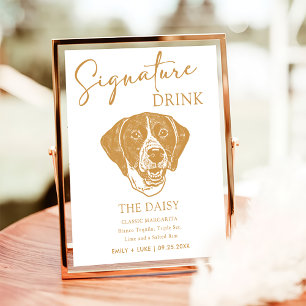 Pointer Dog Personalized Wedding Signature Drink Poster