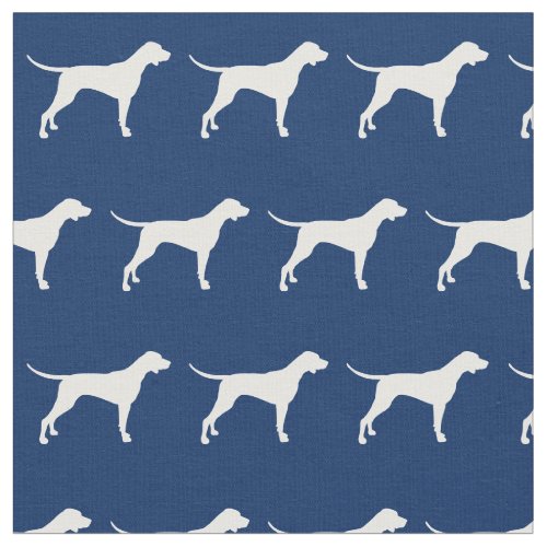 Pointer Dog Silhouette Pet Navy Blue Fabric