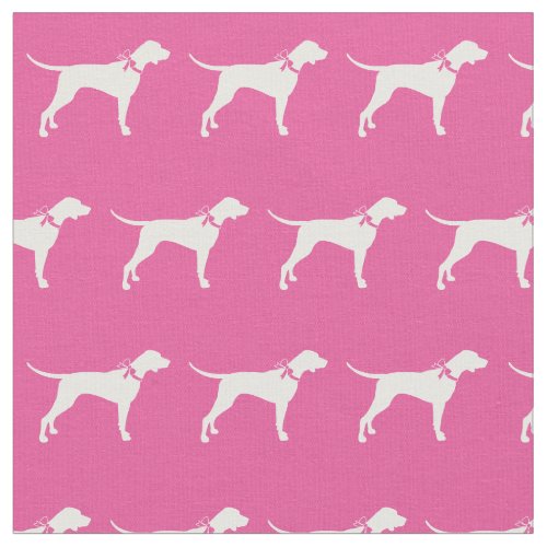 Pointer Dog Silhouette Pet Pink Fabric