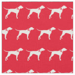 Pointer Dog Silhouette Pet Red Fabric