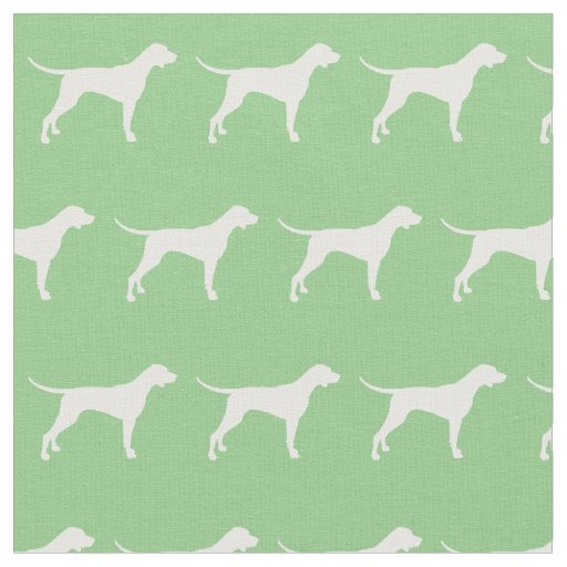 Pointer Dog Silhouette Pet Sage Green Fabric