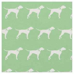 Pointer Dog Silhouette Pet Sage Green Fabric