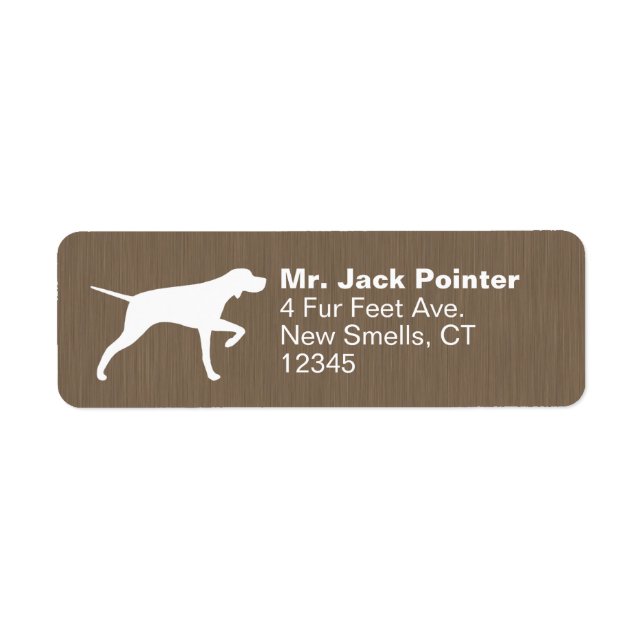 Pointer Dog Silhouette Return Address Labels (Front)