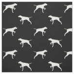 Pointer Dog Silhouettes Black and White Patterned Fabric