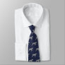 Pointer Dog Silhouettes Pattern Blue and Grey Neck Tie
