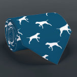 Pointer Dog Silhouettes Pattern Blue and White Neck Tie<br><div class="desc">This original Pointers pattern neck tie makes a great gift for dog dads! Available in a variety of colors, this cool tie makes a statement for Pointer lovers. An awesome gift for the guy who wears a tie for business, or for special events like holiday programs, AKC dog shows, and...</div>