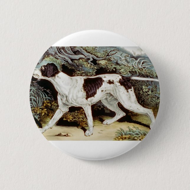 Pointer Dog Water color Button (Front)