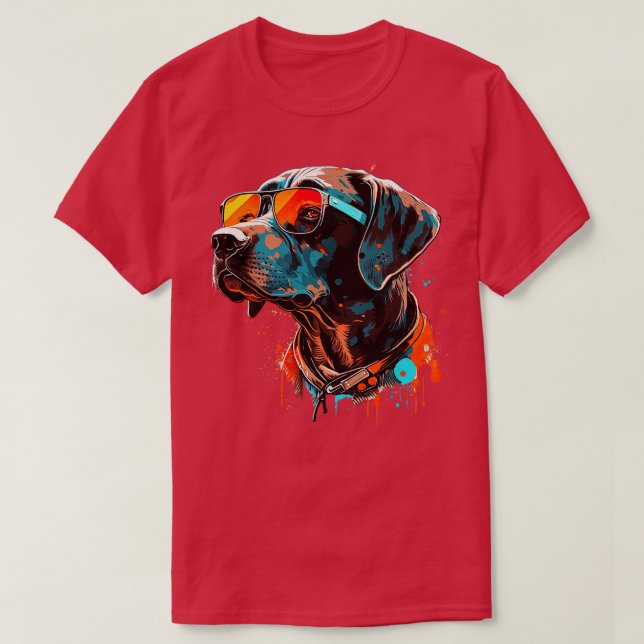 Pointer dog with sunglasses 5 T-Shirt (Design Front)