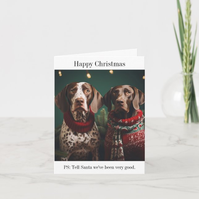 Pointer Dogs Christmas Card (Front)