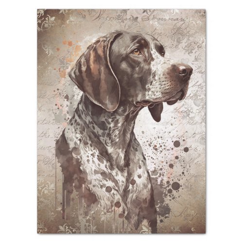 Pointer German Shorthaired Dog Watercolor Tissue Paper