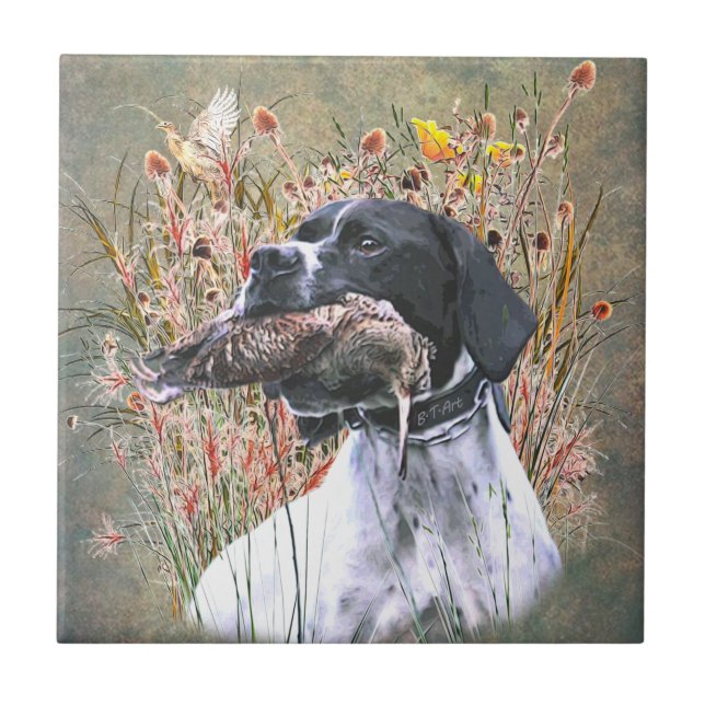 Pointer,  Hunting Woodcock   Ceramic Tile (Front)