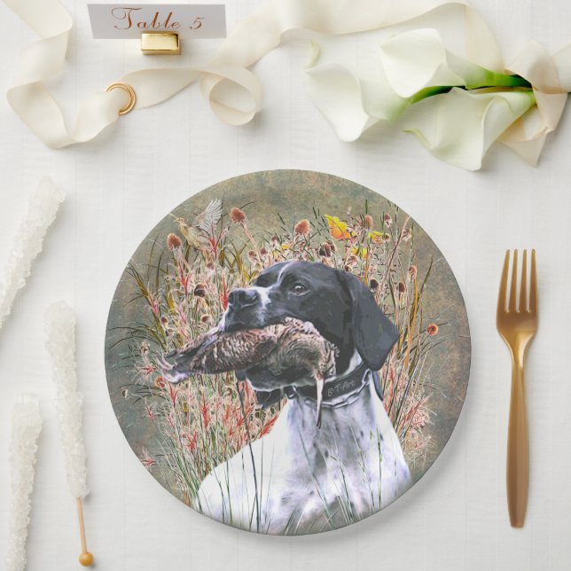 Pointer,  Hunting Woodcock     Paper Plates (Wedding)