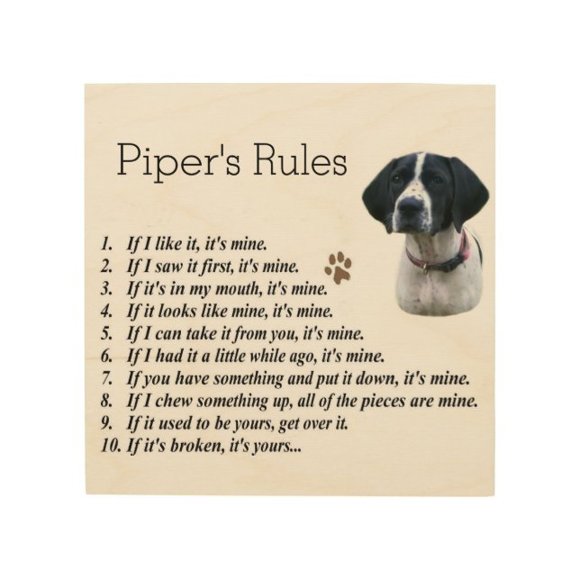 Pointer Love Wood Wall Decor (Front)