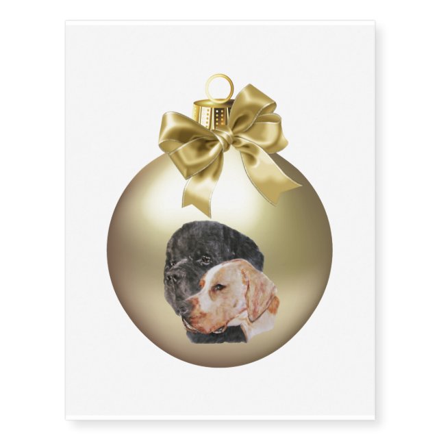 Pointer & Newfoundland Temporary Tattoos (Front)