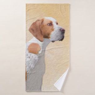 Pointer Painting - Cute Original Dog Art Bath Towel Set
