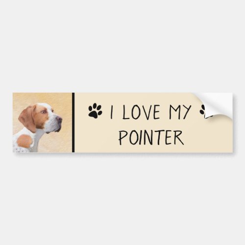 Pointer Painting _ Cute Original Dog Art Bumper Sticker